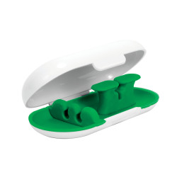 Earbud case Dotz wit/groen