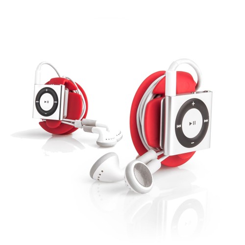 organiseer oordopjes met earbud wrap rood