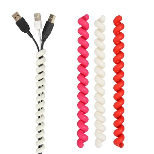 bundel snoeren met Cable Twister fuchsia/ wit/ rood